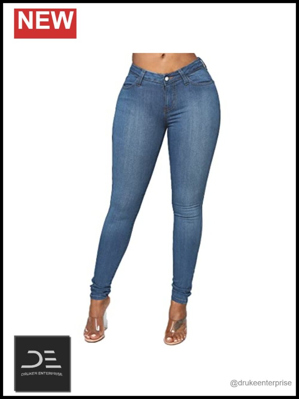 High Waisted Butt Lift Skinny Stretch Jeans | Soft Stretch Denim, Curve